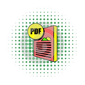 PDF file icon in comics style