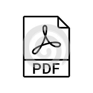 PDF file icon format. Pdf download document image button vector doc icon