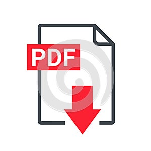 PDF file icon format. Pdf download document image button vector doc icon