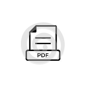 Pdf File Icon Vector in Trendy Style Isolated White Background