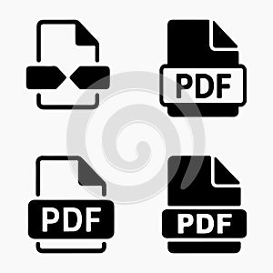 PDF File Solid Black Icon Collection