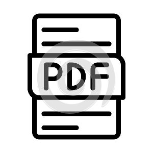 Pdf file type icons. document format type design graphic icon, with Outline design style. vector illustration