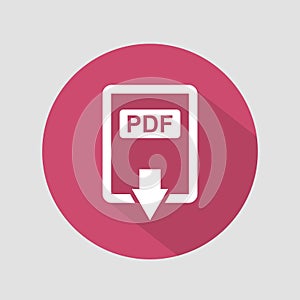 PDF icon. Downloads pdf document. Vector colored icon