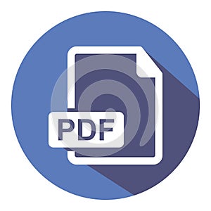 PDF icon. Downloads pdf document. Vector colored icon photo