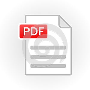 PDF icon isolated. File format. Vector photo