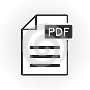 PDF icon isolated. File format. Vector photo