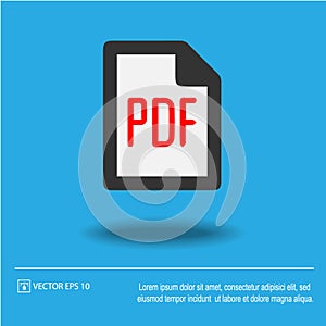 Pdf vector icon eps 10. Pdf symbol. Simple isolated illustration