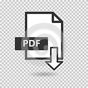 PDF vector icon on transparent background photo
