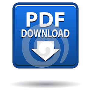 Pdf web icon blue square button