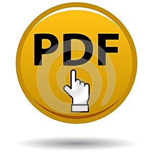 Pdf web icon golden button