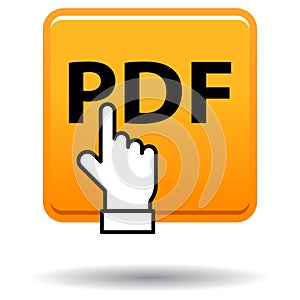 Pdf web icon orange square button