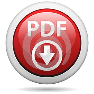 Pdf web icon round button