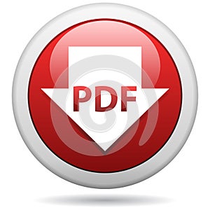 Pdf web icon round button