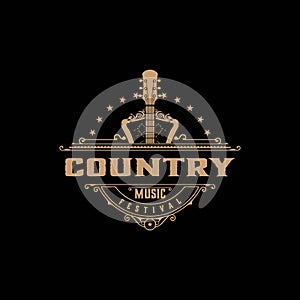 Country Guitar Music Western Vintage Retro