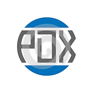 PDX letter logo design on white background. PDX creative initials circle logo concept. PDX letter design photo