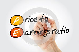 PE - Price to Earnings ratio acronym