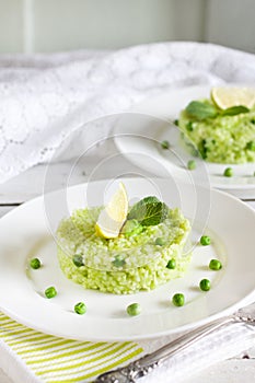 Pea and mint risotto