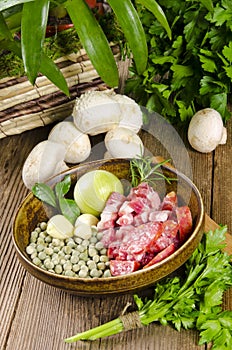 Pea soup ingredients