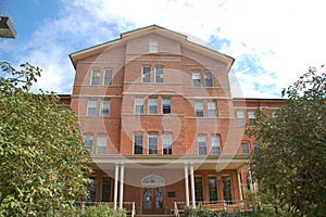 Peabody Hall rises above Miami University, formerly Western College for Women