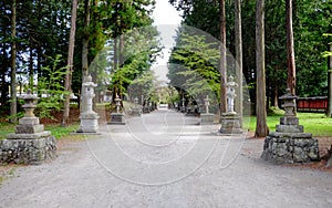 peace and beautiful walk way in a Japanese shrine