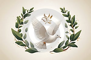 A peace bird logo with an isolated background