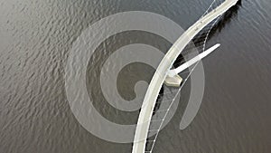Peace Bridge panning over the Beautiful river foyle Derry/Londonderry Northern Ireland