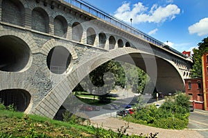 Peace bridge in Plauen, Germany. The longest stone arch bridge in the world, spanning the Syrabach valley with a 90m arc