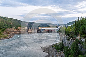 Peace Canyon Generating Station on the Peace River near Hudson`s Hope in  British Columbia, Canada