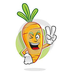 Peace Carrot mascot, Carrot character, Carrot cartoon