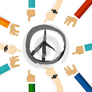 Peace conflict resolution symbol of international effort together cooperation in community and tolerance