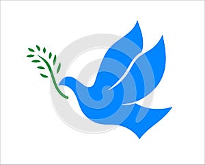 Peace dove blue silhouette