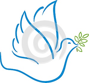 Peace dove flying
