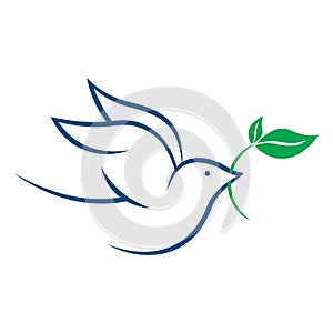 Peace dove logo - vector illustration