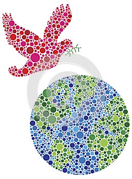 Peace on Earth Dove Dots Illustration