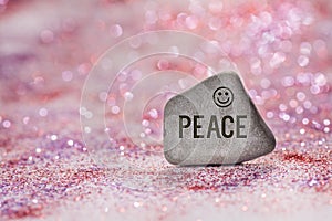 Peace engrave on stone photo