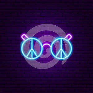 Peace Glasses Neon Sign