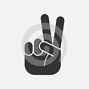 Peace hand gesture icon isolated on white background. Vector illustration