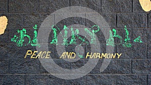 Peace and Harmony on wall