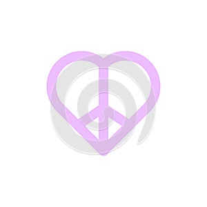 Peace, heart, love icon. Simple color vector elements of flower children icons for ui and ux, website or mobile application