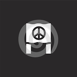 peace icon. Filled peace icon for website design and mobile, app development. peace icon from filled hippies collection isolated