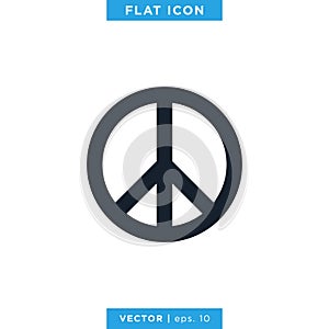 Peace Icon Vector Logo Design Template.