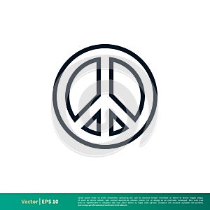 Peace Icon Vector Logo Template Illustration Design EPS 10