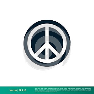 Peace Icon Vector Logo Template Illustration Design EPS 10