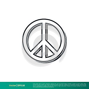 Peace Icon Vector Logo Template Illustration Design EPS 10