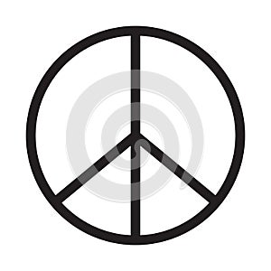 Peace icon on white background.