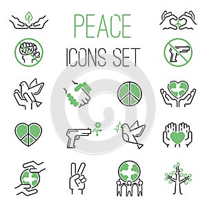 Peace icons vector set.