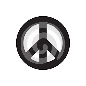 Peace and love antiwar icon pacifism symbol hippie culture sign.