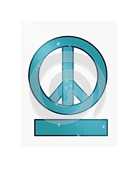 Peace and love antiwar icon or symbol