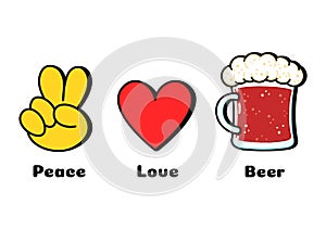 Peace, love, peace concept print for t-shirt.Vector cartoon doodle line graphic illustration logo design. Peace sign
