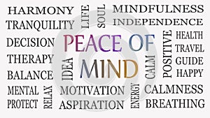 Peace of mind, motivational and inspirational concept.